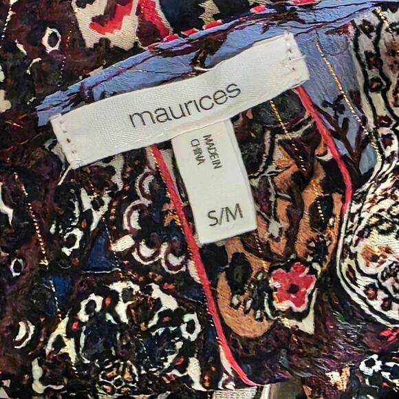 Maurices Multicolor Boho Patchwork Kimono S/M - Picture 5 of 8